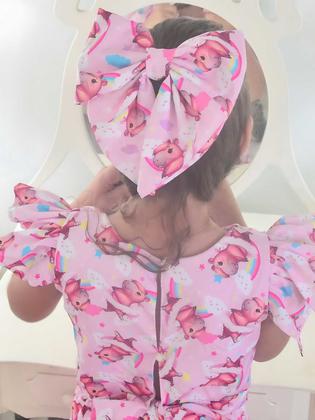 Imagem de Conjunto Infantil Capivara Charmosa - Blusa e Short + Enfeite de Cabelo - Várias Cores