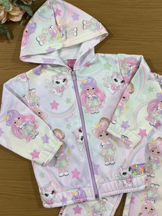 Imagem de Conjunto Infantil Cinti Inverno Calça e Moletom Flanelado Brilhinho