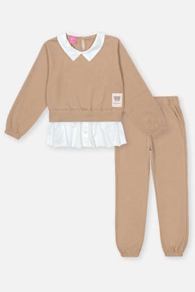 Imagem de Conjunto Infantil Cinti Inverno com Calça e Casaco Bege com Strass