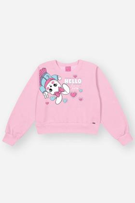 Imagem de Conjunto Infantil Cinti Inverno com Calça e Casaco Rosa Coelhinha com Strass