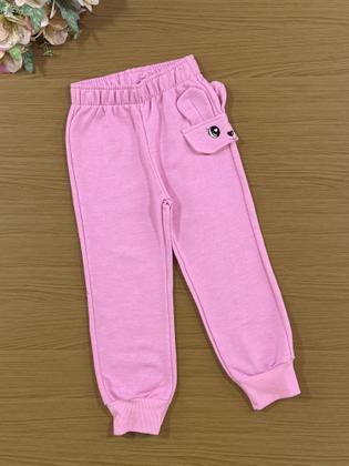 Imagem de Conjunto Infantil Cinti Inverno com Calça e Casaco Rosa Coelhinha com Strass