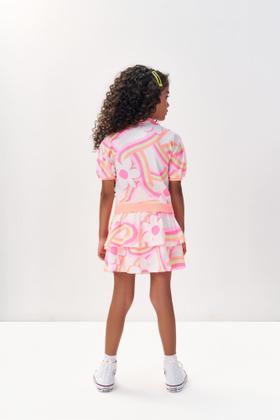 Imagem de Conjunto Infantil Cinti Verão com Shorts e Blusa Branca Arco-íris Floral