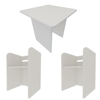 Imagem de Conjunto Infantil com 1 Mesa e 2 Banquetas Branco