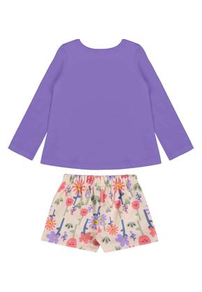 Imagem de Conjunto Infantil com Blusa e Shorts-Saia Bee Loop