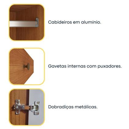 Imagem de Conjunto Infantil com Cama 100% MDF e Guarda-Roupa Harmonia Espresso Móveis