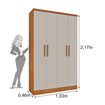 Imagem de Conjunto Infantil com Cama 100% MDF e Guarda-Roupa Harmonia Espresso Móveis