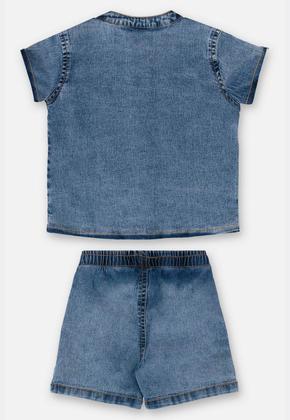 Imagem de Conjunto Infantil com Camisa e Bermuda em Jeans Up Baby