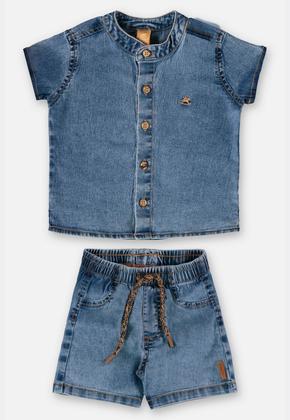 Imagem de Conjunto Infantil com Camisa e Bermuda em Jeans Up Baby