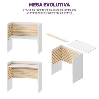 Imagem de Conjunto Infantil com Escrivaninha e Cadeira Evolutiva Wave Casatema MadeiraOriginals