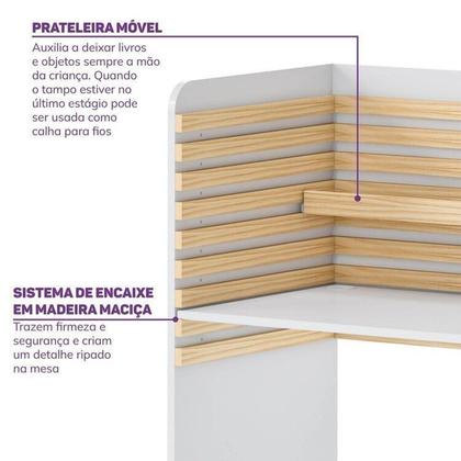 Imagem de Conjunto Infantil com Escrivaninha e Cadeira Evolutiva Wave Casatema MadeiraOriginals