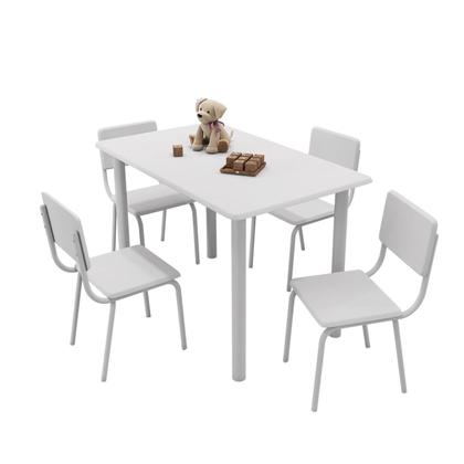 Imagem de Conjunto Infantil com Mesa 75x50cm com 4 Cadeiras Laura Branco