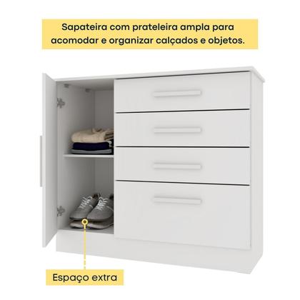 Imagem de Conjunto Infantil Completo com Cama 100% MDF, Guarda Roupa e Cômoda Harmonia Espresso Móveis