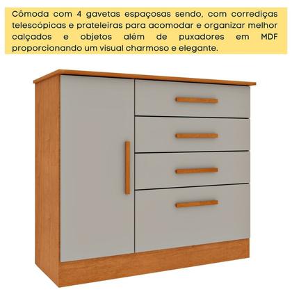 Imagem de Conjunto Infantil Completo com Cama 100% MDF, Guarda Roupa e Cômoda Harmonia Espresso Móveis