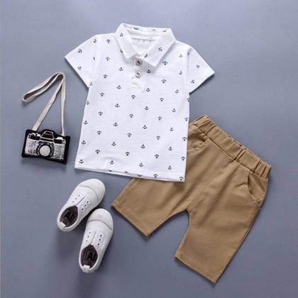 Imagem de Conjunto Infantil Criança Menino Short + Camisa Polo