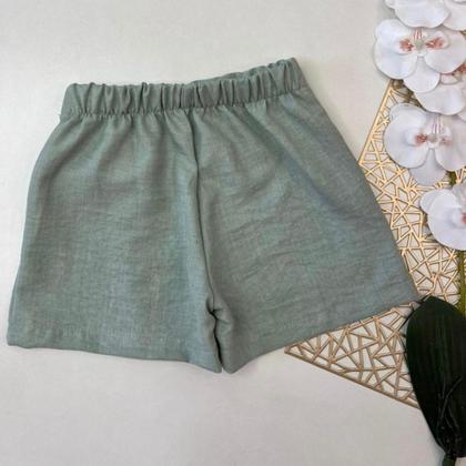 Imagem de Conjunto Infantil Cropped Laço Short Saia Look Estiloso Luxo