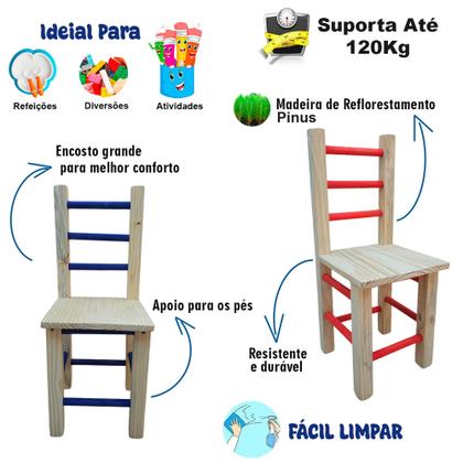 Imagem de Conjunto Infantil De Mesa Com Bau+2 Cadeira Colorida