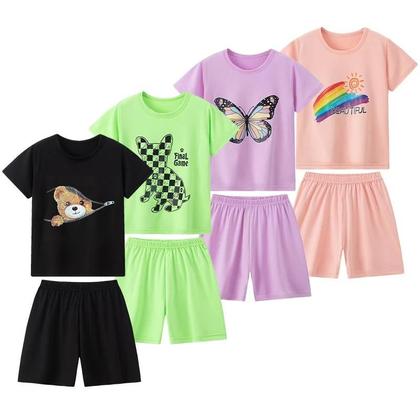 Imagem de Conjunto Infantil de Shorts e Blusa de Verão - Estampa de Elefante Azul