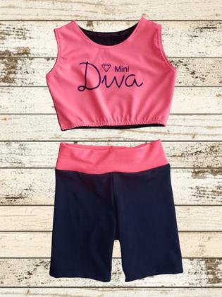 Imagem de Conjunto Infantil e Juvenil para treino short e top minidiva