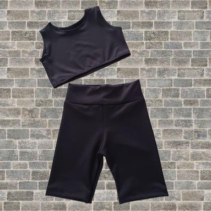 Imagem de Conjunto Infantil e Juvenil para treino short e top preto