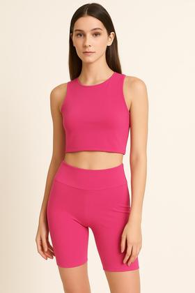 Imagem de Conjunto Infantil e Juvenil para treino short e top rosa