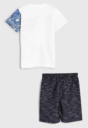 Imagem de Conjunto Infantil Elian Masculino Camiseta Camisa Polvo Com Bermuda Em Moletom Verão Meia Malha