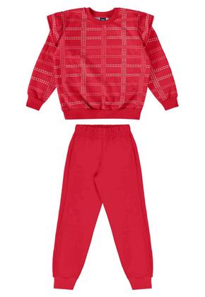 Imagem de Conjunto Infantil Feminina com Blusão Xadrez e Calça Bee Loop