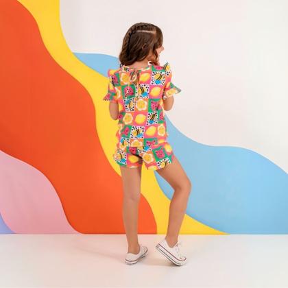 Imagem de Conjunto Infantil Feminino Abelhas Short e Blusa Colorido