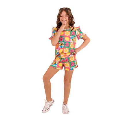Imagem de Conjunto Infantil Feminino Abelhas Short e Blusa Colorido