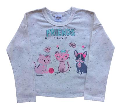 Imagem de Conjunto Infantil Feminino Blusa ML + Calça Elian