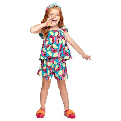 Imagem de Conjunto Infantil Feminino Blusa + Short Nanai