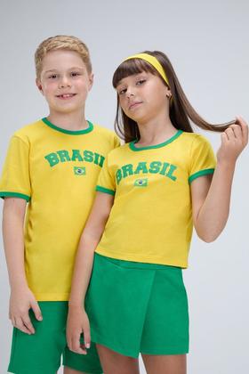 Imagem de Conjunto Infantil Feminino Brasil Copa Verão