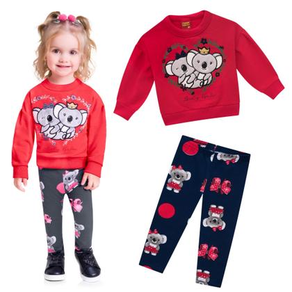 Imagem de Conjunto Infantil Feminino Casaco + Calça Legging Kyly