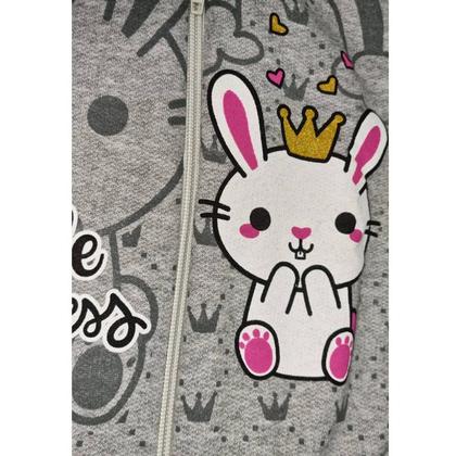 Imagem de Conjunto Infantil Feminino Inverno Com Capuz Coelho Cinza P/M
