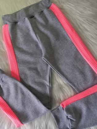 Imagem de Conjunto Infantil Feminino Moletom Blusão Manga Longa e Calça Tela Neon