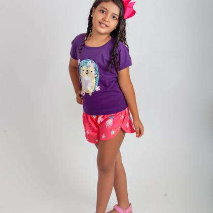 Imagem de Conjunto infantil feminino Porco Espinho Flor
