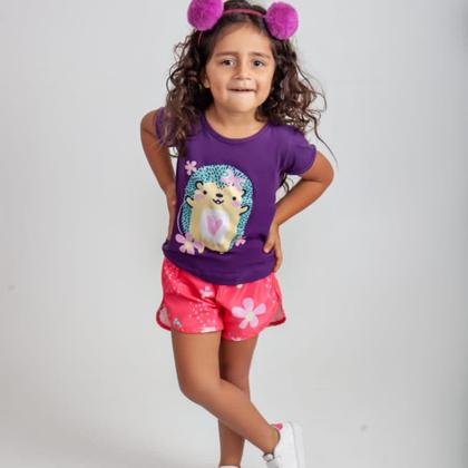 Imagem de Conjunto infantil feminino Porco Espinho Flor