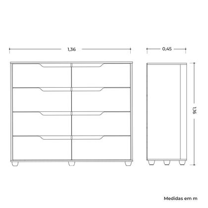Imagem de Conjunto Infantil Guarda-Roupa e Cômoda Circus Branco