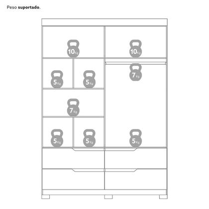 Imagem de Conjunto Infantil Guarda-Roupa e Cômoda Circus Branco