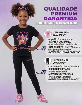 Imagem de Conjunto Infantil Huntrix Guerreiras Kpop Camiseta E Legging conjunto huntrix camiseta e legging