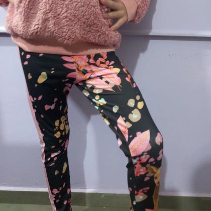 Imagem de Conjunto Infantil Inverno Menina Casaco Com Capuz E Orelhas Em Pelo E Legging Térmica Tam 6 a 12 - Infanti