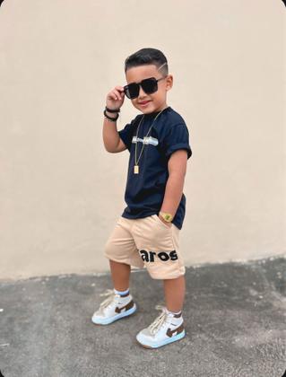 Imagem de Conjunto Infantil Juvenil Masculino Bermuda e Camiseta Verão