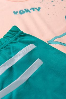 Imagem de Conjunto Infantil Juvenil para Menina Blusa Confortável 100 Algodão e Shorts Liso Party GKS