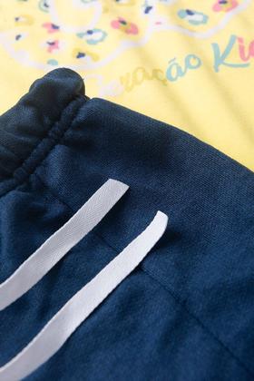 Imagem de Conjunto Infantil Juvenil Verão Roupa Menina Blusa Meia Malha Algodão Shorts Moletinho Confortável