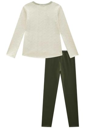 Imagem de Conjunto Infantil Kukiê Inverno com Calça Legging Verde e Blusa Manga Longa Enjoy