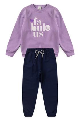 Imagem de Conjunto Infantil Lilás de Moletom Fabulous