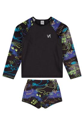 Imagem de Conjunto Infantil Manga Longa UV 50+ Dinos Preto