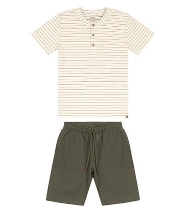 Imagem de Conjunto Infantil Masculino De Listras Trick Nick Bege