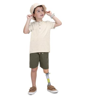 Imagem de Conjunto Infantil Masculino De Listras Trick Nick Bege