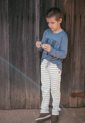 Imagem de Conjunto Infantil Masculino Inverno GAN-K Calça + Blusa Cor:Creme-Cinza ClaroTamanho:1Modelo:GKCJ02M