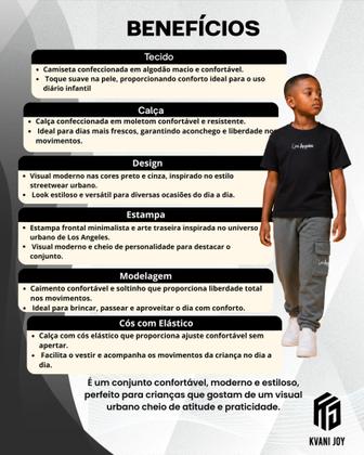 Imagem de Conjunto Infantil Masculino Menino Moletom e Algodão 2 A 12 Anos Blusa Calça Cargo Estilo Streetwear